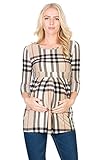 My Bump Women's 3/4 Sleeve Front Pleated Ultra Soft Maternity Top(Made In USA)