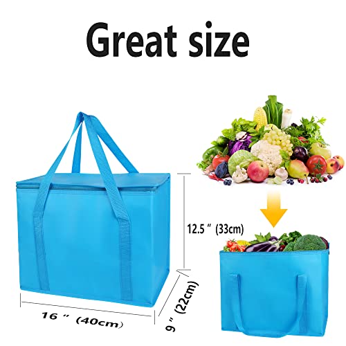 2Pack extra Insulated Grocery shopping bag, large Blue, reusable bags