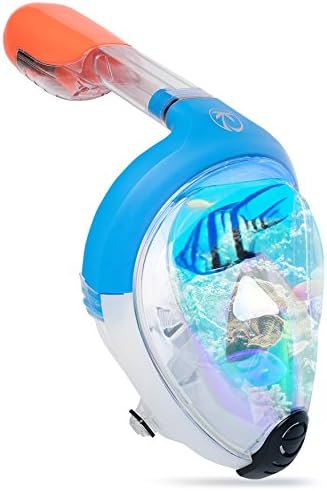 Mirror Lens Full Face Snorkel Mask by Tropico Gear - Fog Proof Snorkel Mask for Adults and Kids (12+) - Snorkelling Made Easy!