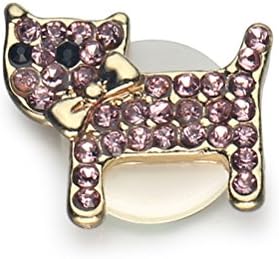 Generic Bling Crystal Rhinestones Purpul Dog Home Button Return key Sticker for iPhone SE or other Apple Products