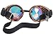 Lelinta Steampunk Rave Glasses Goggles with Rainbow Crystal Glass Lens,Red Copper,Adjustable
