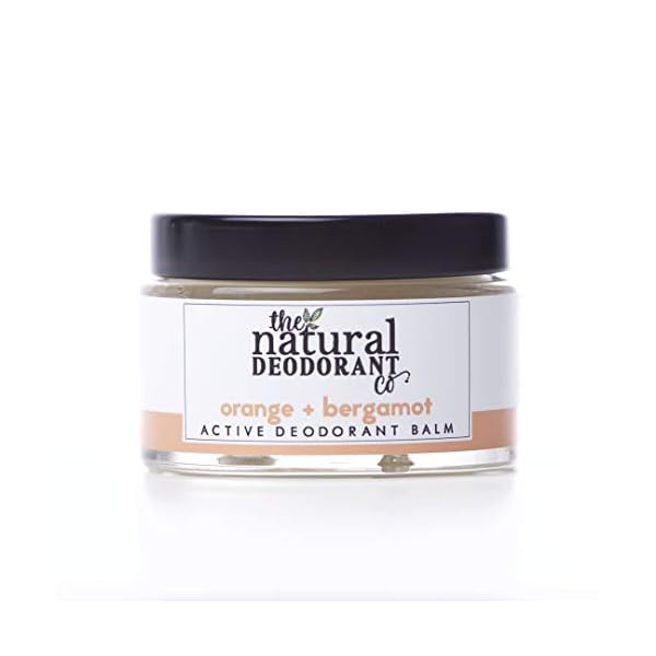 The Natural Deodorant Co, Active Deodorant Balm Orange & Bergamot 55g, Aluminium Free, Plastic Free, Extra Strength