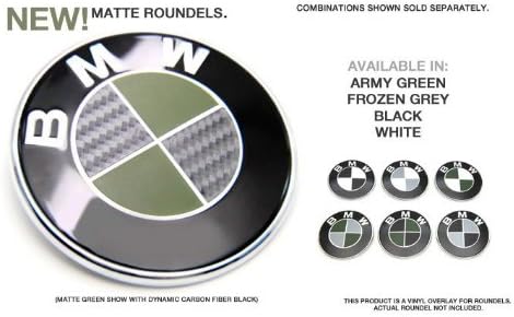 Bimmian ROUAA2MKB Colored Roundel Emblems- 7 Piece Kit For Any BMW- 9pcs for Z3-Z4- Matte- Green Plus Black- 2 Kits