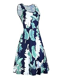 Styleword, vestido sin mangas estampado con flores, estilo casual para verano, para mujer