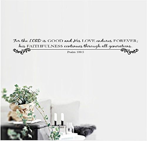 ljdfs Wall Vinyl Decal For the LORD Is Good - Psalm 100:5 Peel and Stick Removable Wall Stickers for Kids Nursery Bedroom Living Room