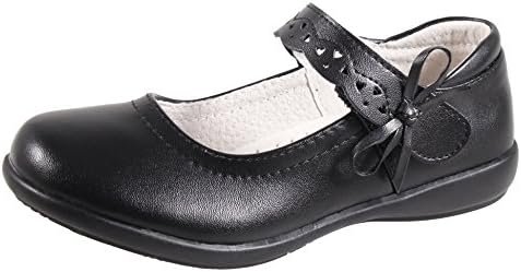 QHamThim Girls Leather Oxford Black School Uniform Outdoor Dress Mary Jane Shoe(Toddler/Little Kid/Big Kid)