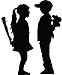 Boy Meets Girl Banksy Decal Vinyl Sticker|Cars Trucks Walls Laptop|Black|5.5 in|KCD433