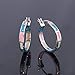 CiNily Womens Rainbow Hoop Earrings for Sterling Silver Plated Small Hoop Earrings Opal Earrings 20mm