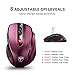 VicTsing Wireless Mouse, 2.4G 2400DPI Ergonomics Cordless Mouse with USB Receiver, Finger Rest, 5 Adjustable DPI Levels, Mobile USB Mice for Chromebook Notebook MacBook Laptop Computer PC, Wine