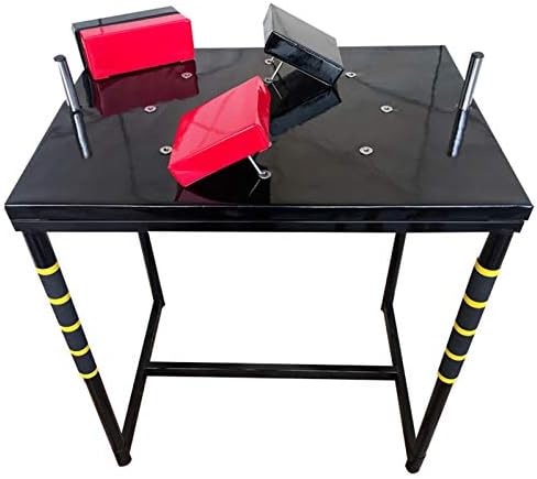 Table Bras De Fer Professionnelle - Acier Et Cuir - Réglable Droitier/Gaucher - Rouge