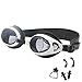 Swim Goggles for Kids Anti-Fog PC Clear Lens with S,M,L Nose Bridge and Nose Clips,Earplugs - Swimming Pool Accessory for Girls,Boys,Children,Juniors and Teens from 3 to 12 Years (Black)
