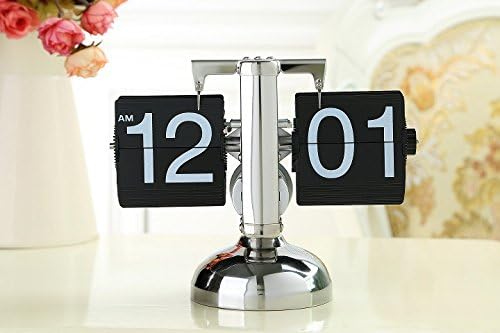 [Retro Style] Flip Desk Shelf Clock-Flip Dоwn Clock-Classic Mechanical--Digital Display-Battery Powered - Home and Office Décor 8.2" x 6.3" x 3.2" (black)