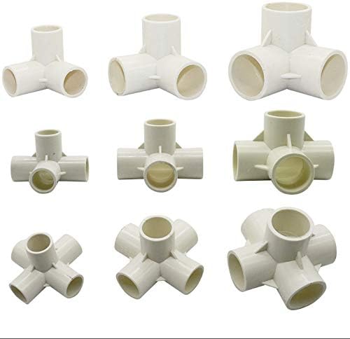 SmaUnicorn 4pcsx5waysx25mm Way Tee PVC Fitting/Water Pipe Tube Adapter Connectors Furniture Grade