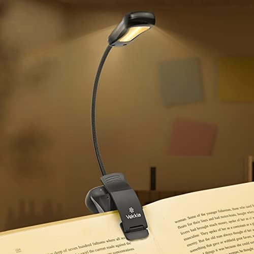 Vekkia 3000K Warm LED Lightweight Book Light RechargeableBookLightReading in Bed at Night,3