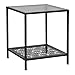 SONGMICS Side Table Glass, Black