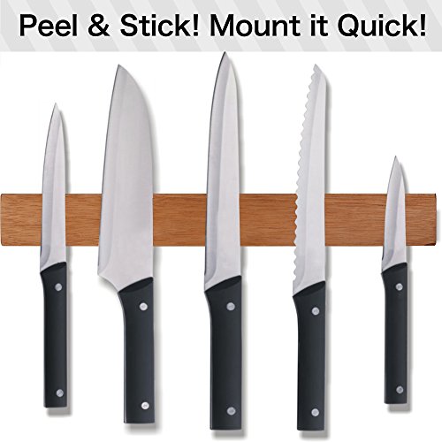 Kaptron Magnetic Knife Holder with Multi Purpose Functionality as Knife Magnet, Knife Strip, Magnetic Organizer, Tool holder - Securely Holds Your Knives, keys, tools & Keeps Your house Organized