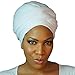 Stretch Head Wraps for Women | Extra Long Jersey Knit Turbans| Soft Cotton African Head wrap Scarf | PURE WHITE