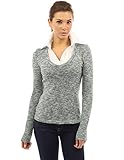 PattyBoutik Women's Layered-look Collar Marled Blouse