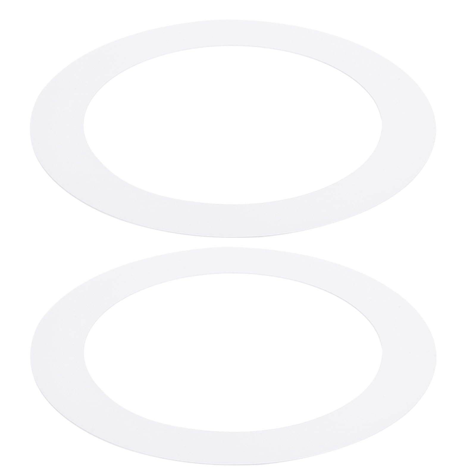 PATIKIL 6.3" ID 10.04" OD Goof Rings for Recessed Light, 2 Pack Matte White Goof Metal Trim Ring Lighting Fixture for Ceiling Wall Recessed Can Downlights — image 1