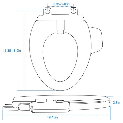 NonElectric Bidet Seat for Elongated Toilets Manual Bidet with