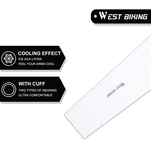 WESTGIRL Cooling Arm Sleeves UV Protection, Breathable Non-Slip Long Sun Sleeves Arm Warmers Covers for Men Women, Perfect for Cycling Driving Running Basketball Football Golf, 1 Pair