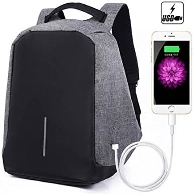 Amint Secure Men's Anti-theft Backpack with USB Charging Port 15.6" Laptop Bag