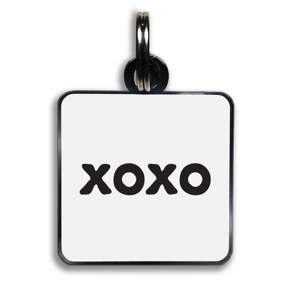 Quotable Pet Collar Charm, XOXO, Saying, Hard Enamel and Black Nickel Plating