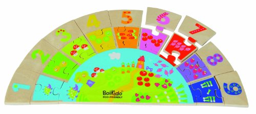 Boikido Eco-Friendly Wooden Rainbow Numbers Game