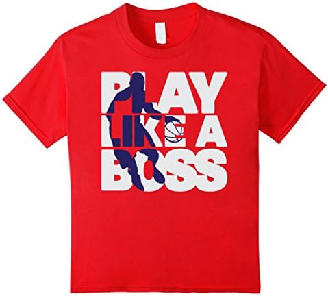 Kids Play Like A Boss Boys Basketball T-Shirt 10 Red