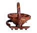 Wooden Fruit Basket Stand with Handle for Display Storage Folding Collapsible Home Picnic Accessory