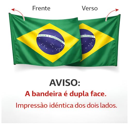 Bandeira do Brasil 90x150cm em Poliéster – Eventos, Decoração, Copa Do Mundo, Com Costura Para Mastro, Dupla Face Premium