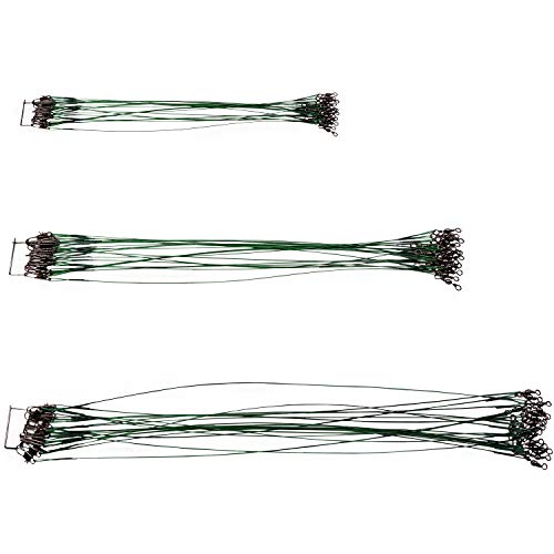 SUPERTHEO Fishing Stainless Steel Wire Leaders with Swivels and Snaps, High-Strength Fishing Line Leaders (Wire Set-60PCS-13LBS/20LBS/22LBS)