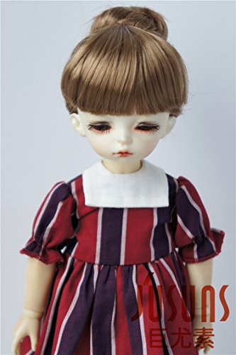Jusuns JD049 6-7' 16-18CM Brown Roll cake Up style Doll wigs 1/6 YOSD synthetic mohair BJD doll hair