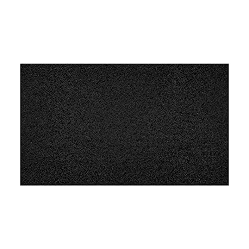 Nicoman Embossed Spaghetti Door Mat Dirt-Trapper Jet-Washable Doormat 70x43cm (Black, PLAIN) - Use Indoor or Sheltered Outdoor