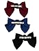 3-Pack Fashion Double-Deck Chiffon Large Solid Color Bowknot Hair Clip Women Girls Headband Hair Bow Accessories (Black Burgundy and Navy Blue)