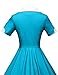 GownTown Womens 1950s Cape Collar Vintage Swing Stretchy Dresses, Seagreen, X-Large