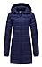 Wantdo Women's Hooded Packable Ultra Light Weight Down Coat, Navy, XL