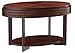 Leick Home 10109-CH Oval Small Coffee Table with Shelf, Chocolate Cherry
