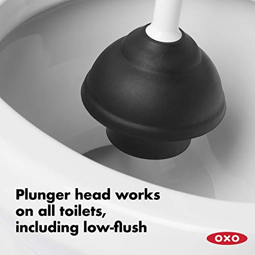4 OXO+Grips+Toilet+Plunger+White