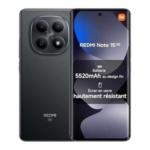 REDMI Note 15 5G Smartphone 8＋256 Go Design Ultra-Fin - Noir