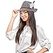 Skeleteen German Oktoberfest Alpine Fedora - Bavarian Swiss Traditional Trachten Felt Costume Hat with Feather for Kids and Adults Grey