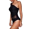 Lovebabe-Damen-Schlankheits-Badeanzug-Raffung-Einteiler-High-Neck-Bademode-Strandmode