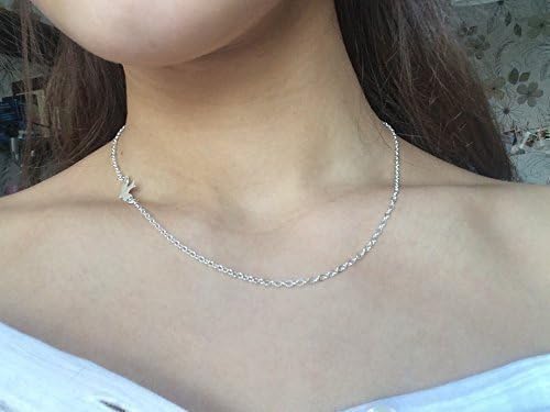 PrettyNeck Dainty Silver Plated Dove Charm Necklace Plus Bonus Dove Bracelet and Jewelry Bag - For Anniversary or Mothers Day Gift - SAME DAY SHIPPING before 12PM