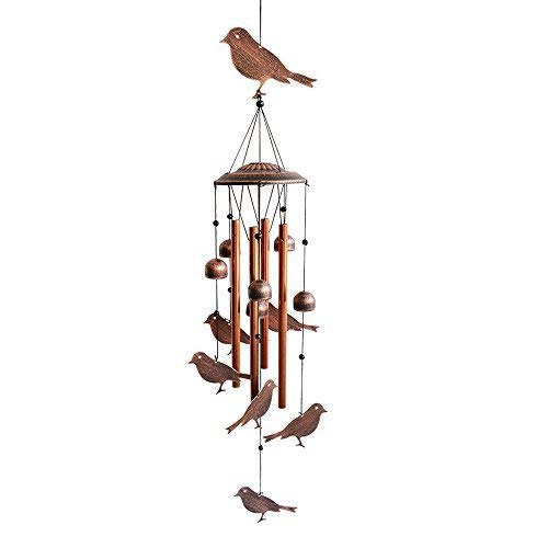 BlessedLand Bird Wind Chimes4 Hollow Aluminum Tubes Wind Bells and