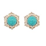 European Bohemia Vintage Retro Zircon 18k Gold Plated Crystal Earrings Stud Women Jewelry High Quality 1539 (1540)