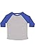 RABBIT SKINS Toddler Fine Jersey Raglan 3/4 Sleeve Baseball Tee, Vintage Heather/Vintage Royal, 5/6