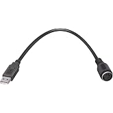 XTPTFABS 5Pin DIN to USB Converter(Soarer's Converter),Plug-and-Play,1Pc | ﻿ xt at USB Adapter Fit for IBM Model M &amp; Model F,Remapping +Macros +NKRO,180 Degree DIN Female Port for XT/AT Keyboards