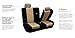FH GROUP FH-FB060114 Trendy Elegance Full Set Seat Covers, Airbag compatible and Split Bench, Beige/Black color- Fit Most Car, Truck, Suv, or Van