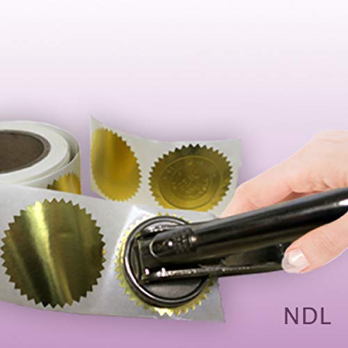 Next Day Labels 2" Round, Gold Metallic Package, Envelope, Certificate Wafer Seals with Serrated Edge. 250 Stickers per Roll - Thumbnail 3