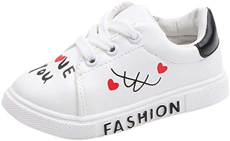 iYBWZH Baby Boys Girls Casual Flat Shoes Letter Printed Cute Kids Sport Shoes Sneaker Non-Slip Letters Shoes for Autumn Walking Running Big Kids/Little Kids(White,CN-36/10.5-11Years)